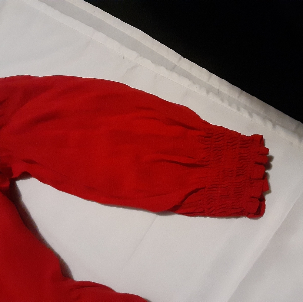 ❤3/$15 Cato Est. 1946 Red Long Sleeve Blouse - Picture 4 of 6